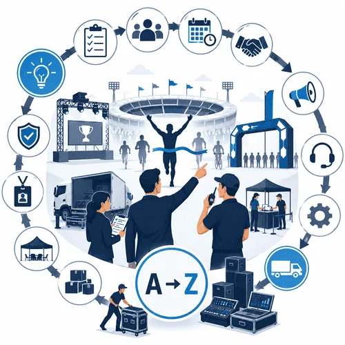 Organisation d'événement sportif par Blue-Carrousel – accompagnement logistique, coordination d'équipes et mise en œuvre de A à Z