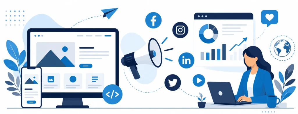 Création de site internet et gestion des réseaux sociaux par Blue-Carrousel – stratégie de communication digitale sur mesure