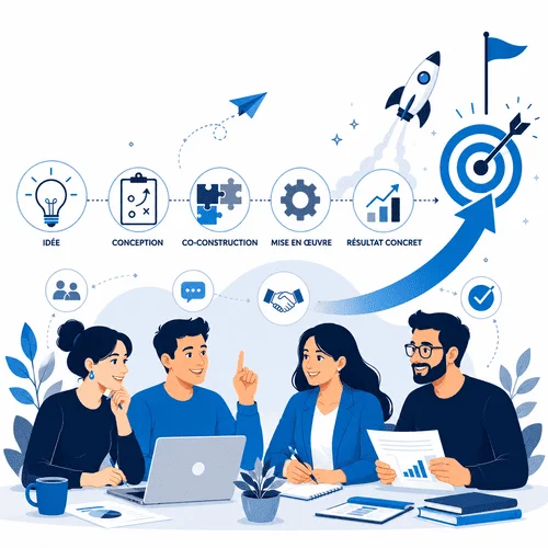 Accompagnement de projet associatif par Blue-Carrousel – de l'idée à la réalisation avec méthode et enthousiasme