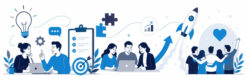 Accompagnement de projet associatif par Blue-Carrousel – de l'idée à la réalisation avec méthode et enthousiasme